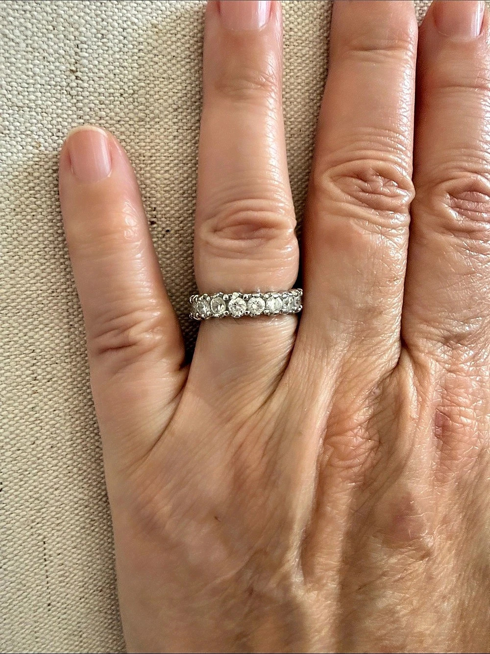 Silver-Tone Eternity Band size 6